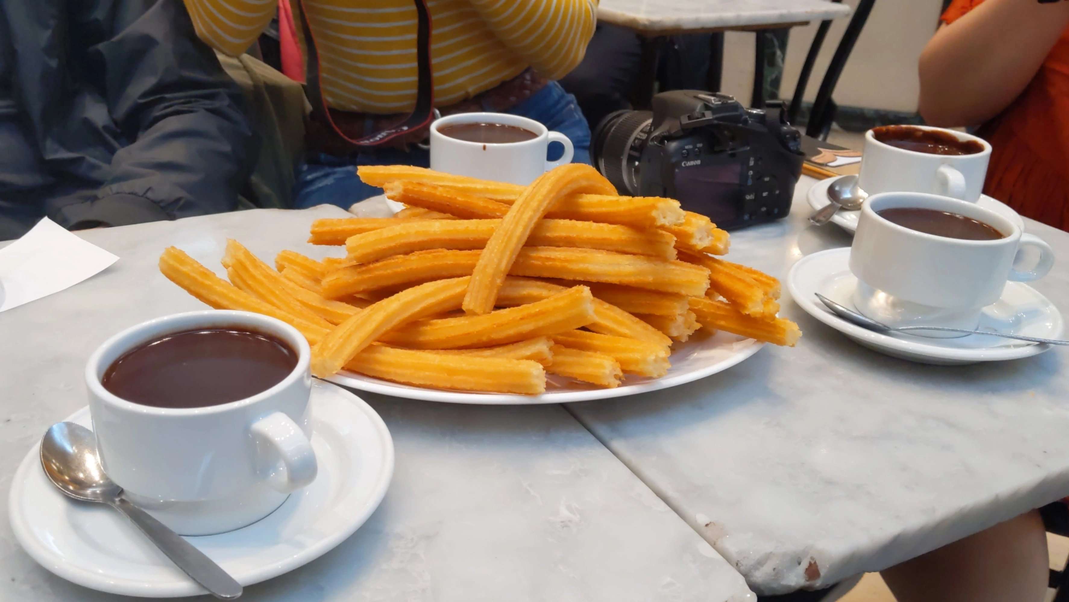 Famous chocolate churros in Madrid