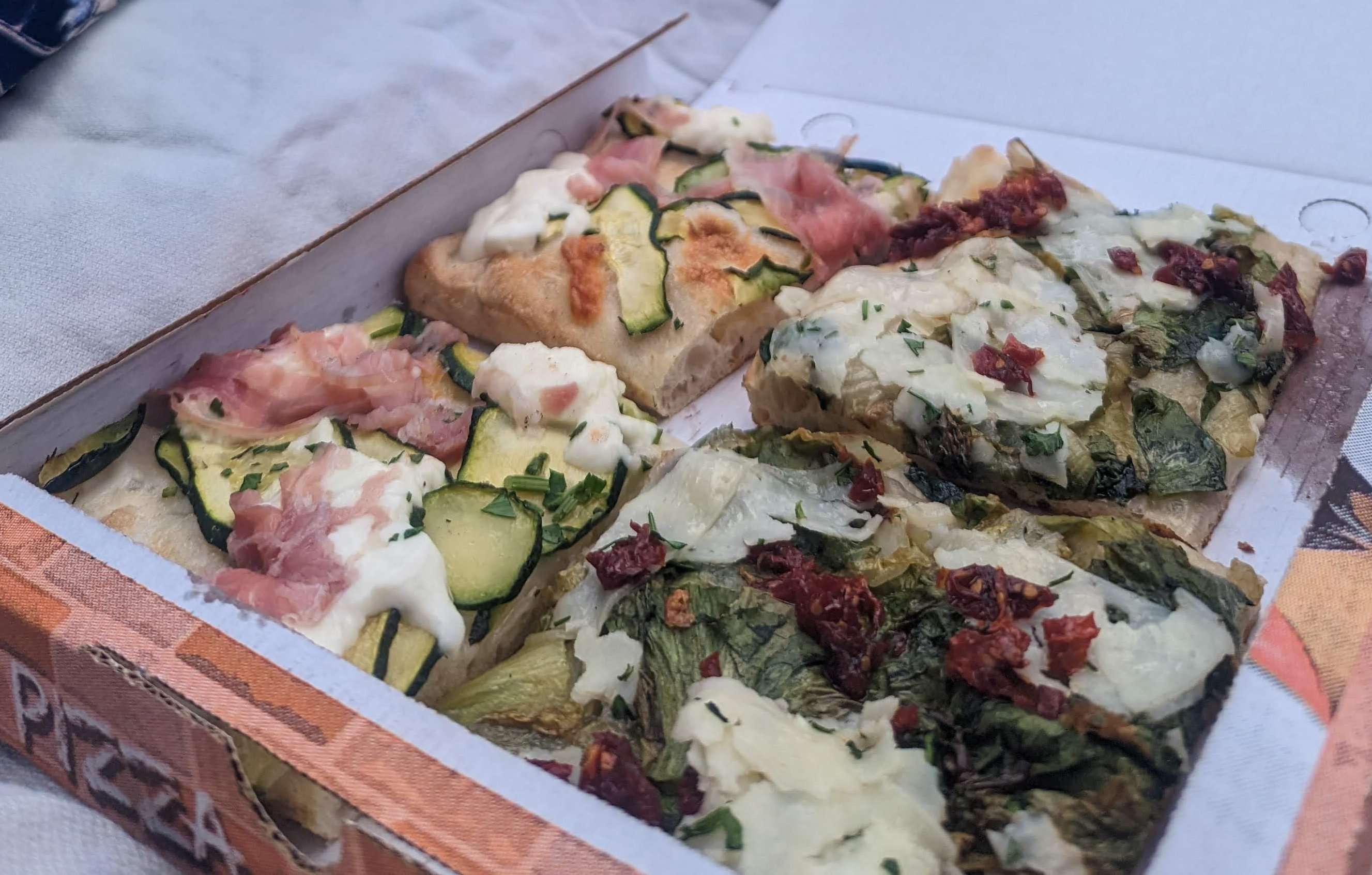 A pizza in Rome Italy from Pizzeria La Boccaccia