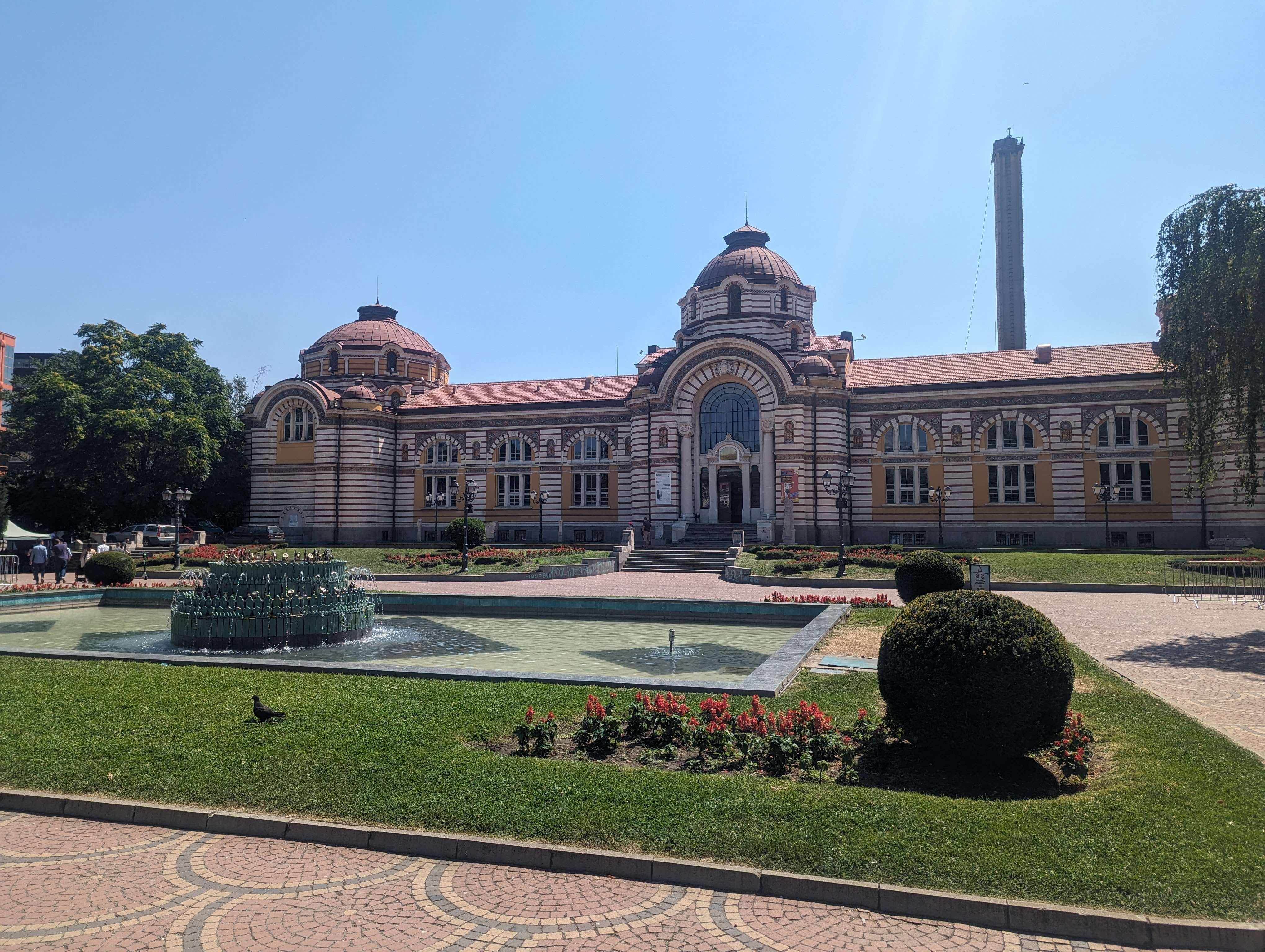 Old bath house in Sofia Bulgaria on a sunny day.
