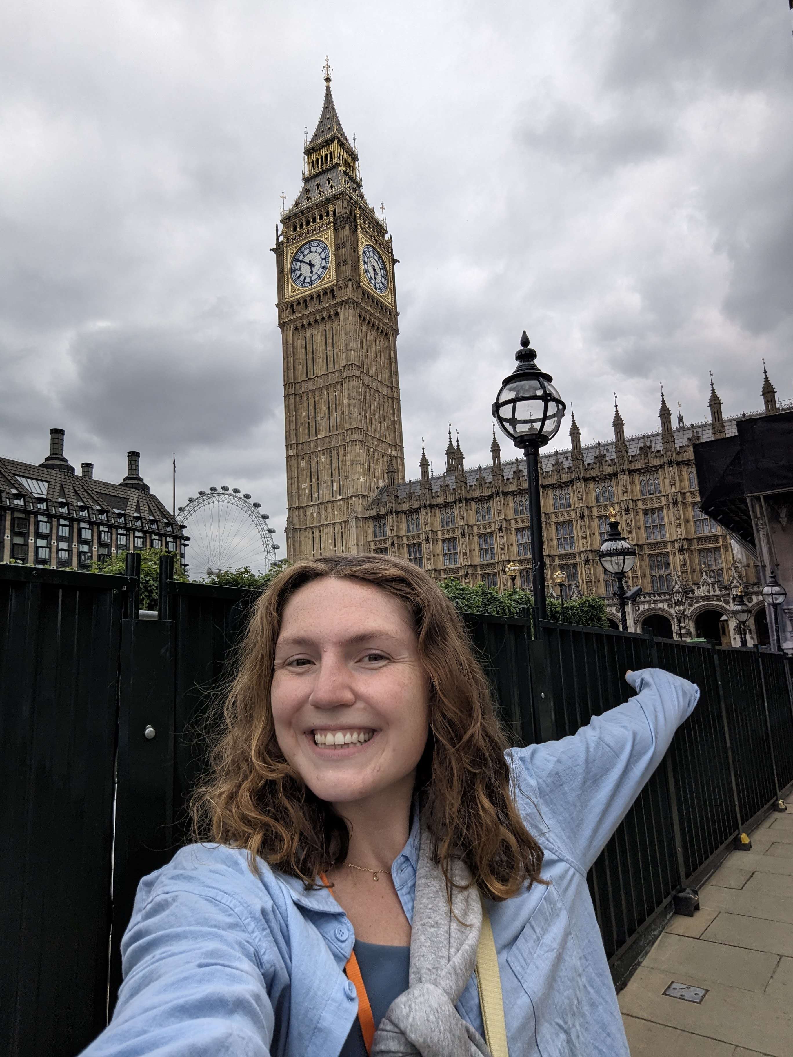 Me (Traveler Liz) pictured in front of Big Ben.
