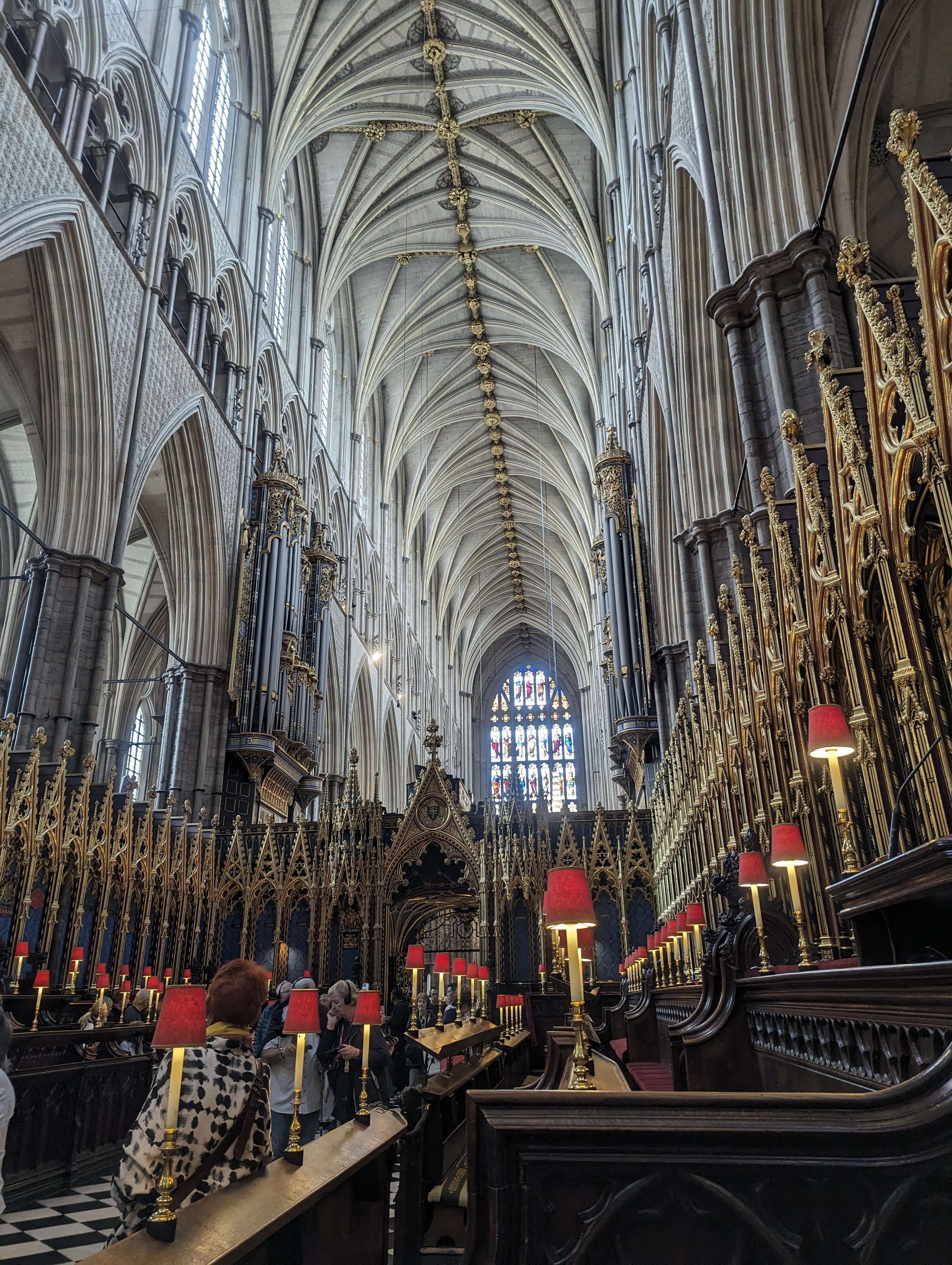 The view from inside Westminster Abbey
