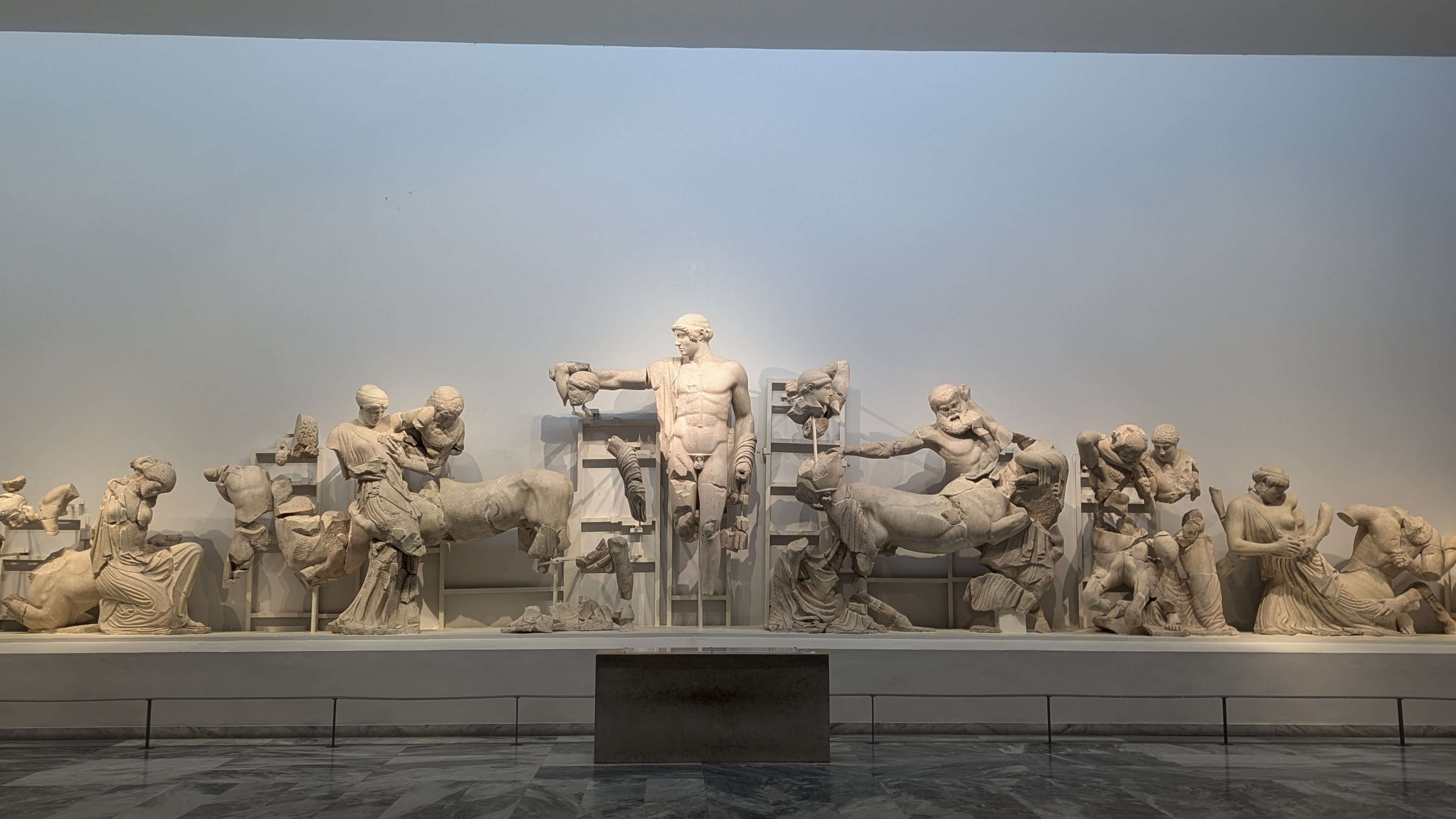 A museum that's part of Ancient Olympia with one of the exhibits.