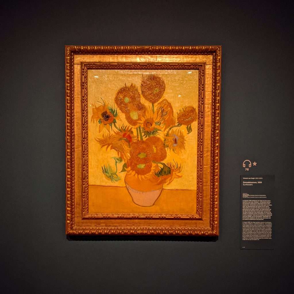A picture of the famous sunflower painting by Van Gogh