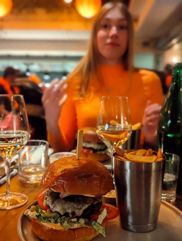 A delicious burger at Lottis restaurant in Amsterdam