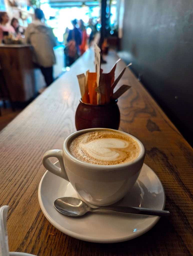 A cappuccino in Amsterdam