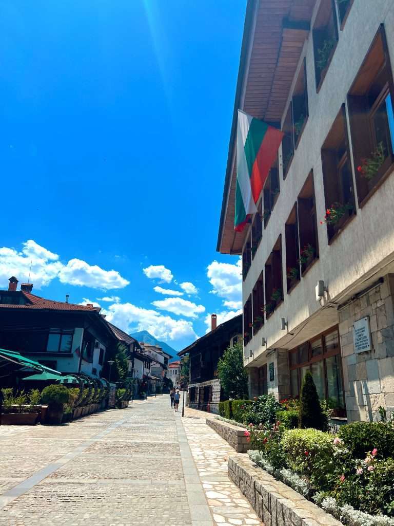 A view of the Old Town in Bansko Bulgaria.