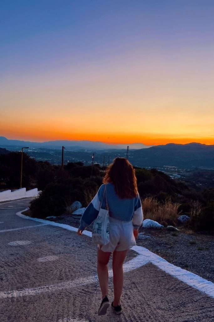 Liz at sunset living abroad in your 20s during a working holiday experience overseas