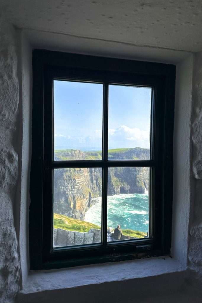Window overlooking the Cliffs of Moher in County Clare